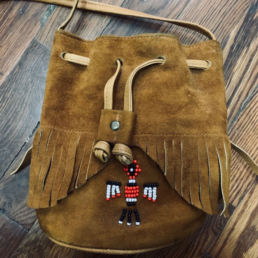 Vintage Minnetonka Suede Beaded Purse